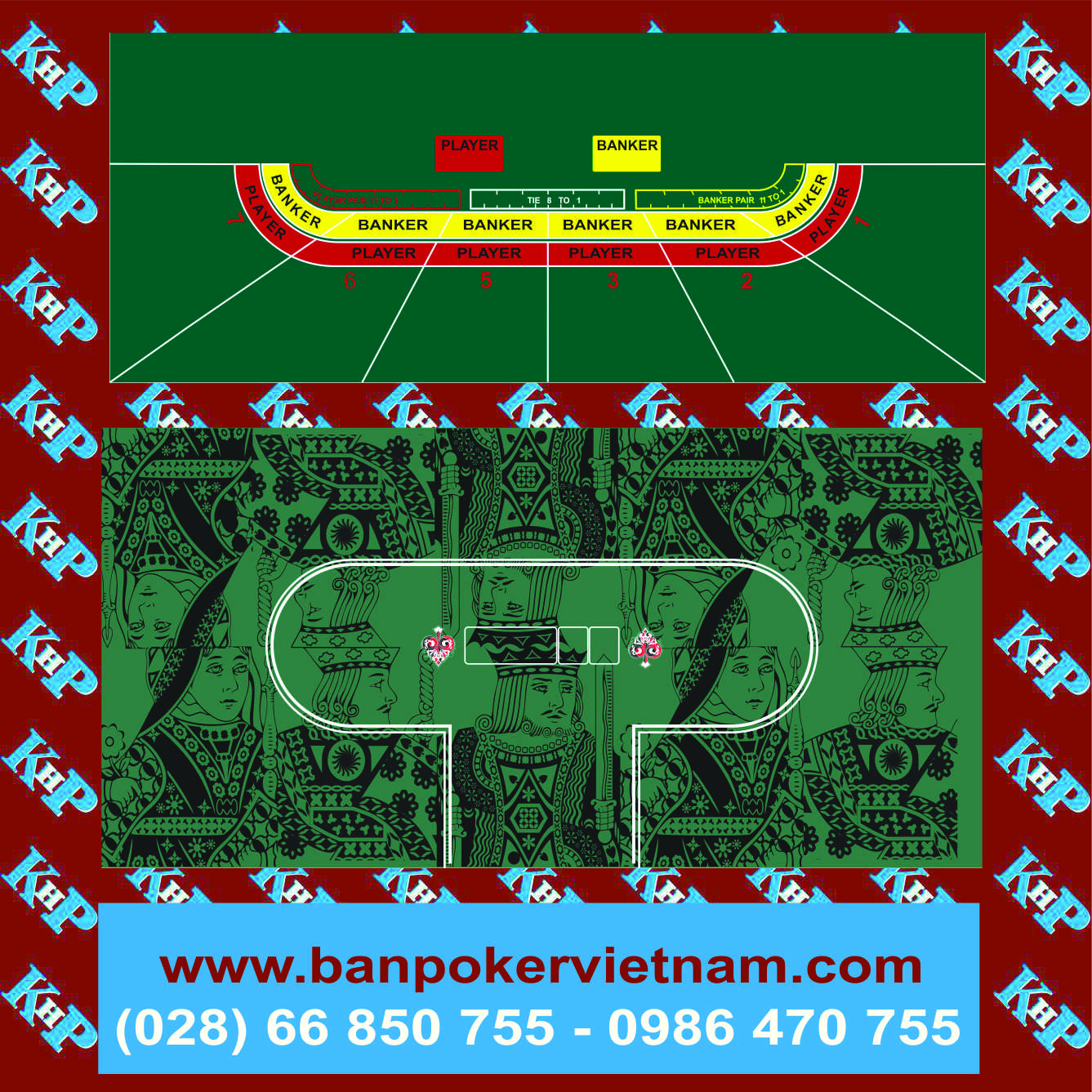 thảm bàn poker, thảm bàn baccarat